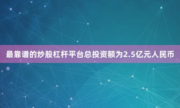 最靠谱的炒股杠杆平台总投资额为2.5亿元人民币