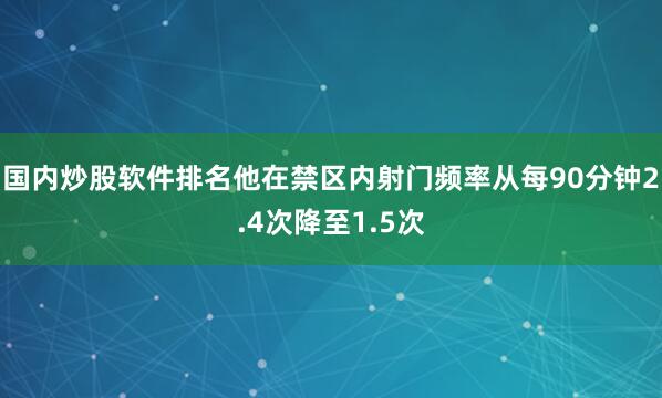 国内炒股软件排名他在禁区内射门频率从每90分钟2.4次降至1.5次